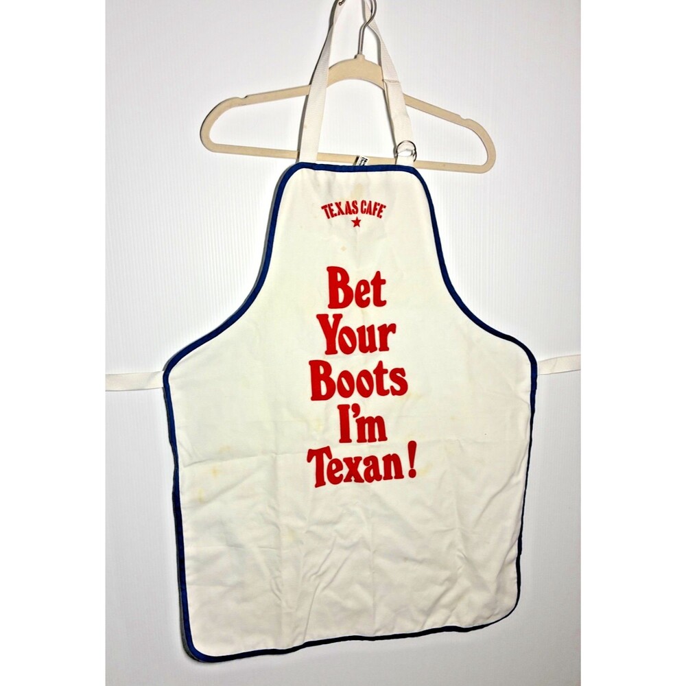 Vintage Now Designs Texas Cafe Apron Bet Your Boots I'm Texan 2002 USA